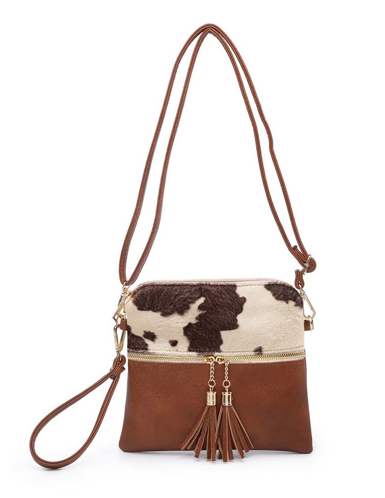 Cow print crossbody, cow print monogram , personalized cow crossbody image 3