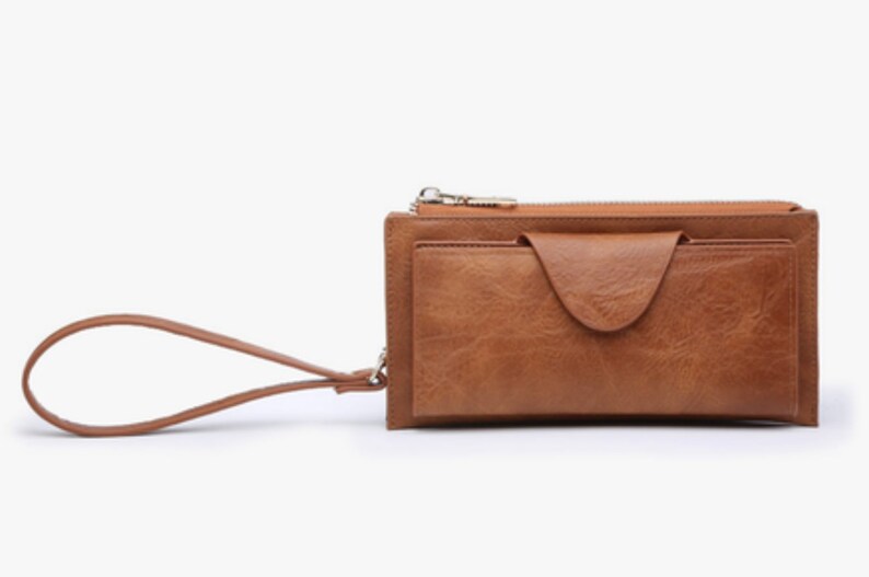 Personalized Brown Wallet, monogrammed brown wallet, ladies brown wallet image 1