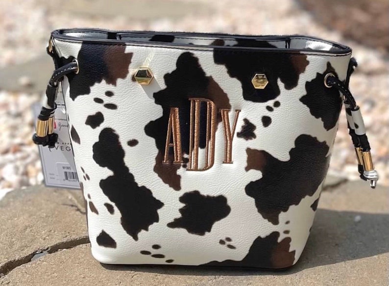 cow print mini purse