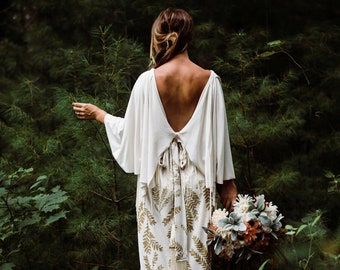 The Gown || Wedding Dress, bohemian bride, free spirit, wanderlust bride, natural bride, wedding, gold || by Simka Sol