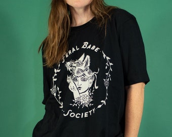 Feral Babe Society® - Vintaged Unisex relaxed t-shirt by Simka Sol®