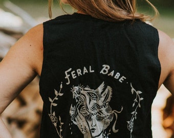 Feral Babe Society - Vintaged muscle tee Unisex