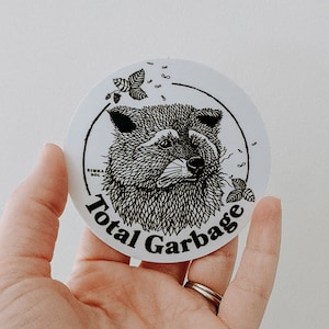 Trash Panda Vinyl Sticker - Total Garbage - Waterproof, Dishwasher Safe