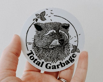 Trash Panda Vinyl Sticker - Total Garbage - Waterproof, Dishwasher Safe