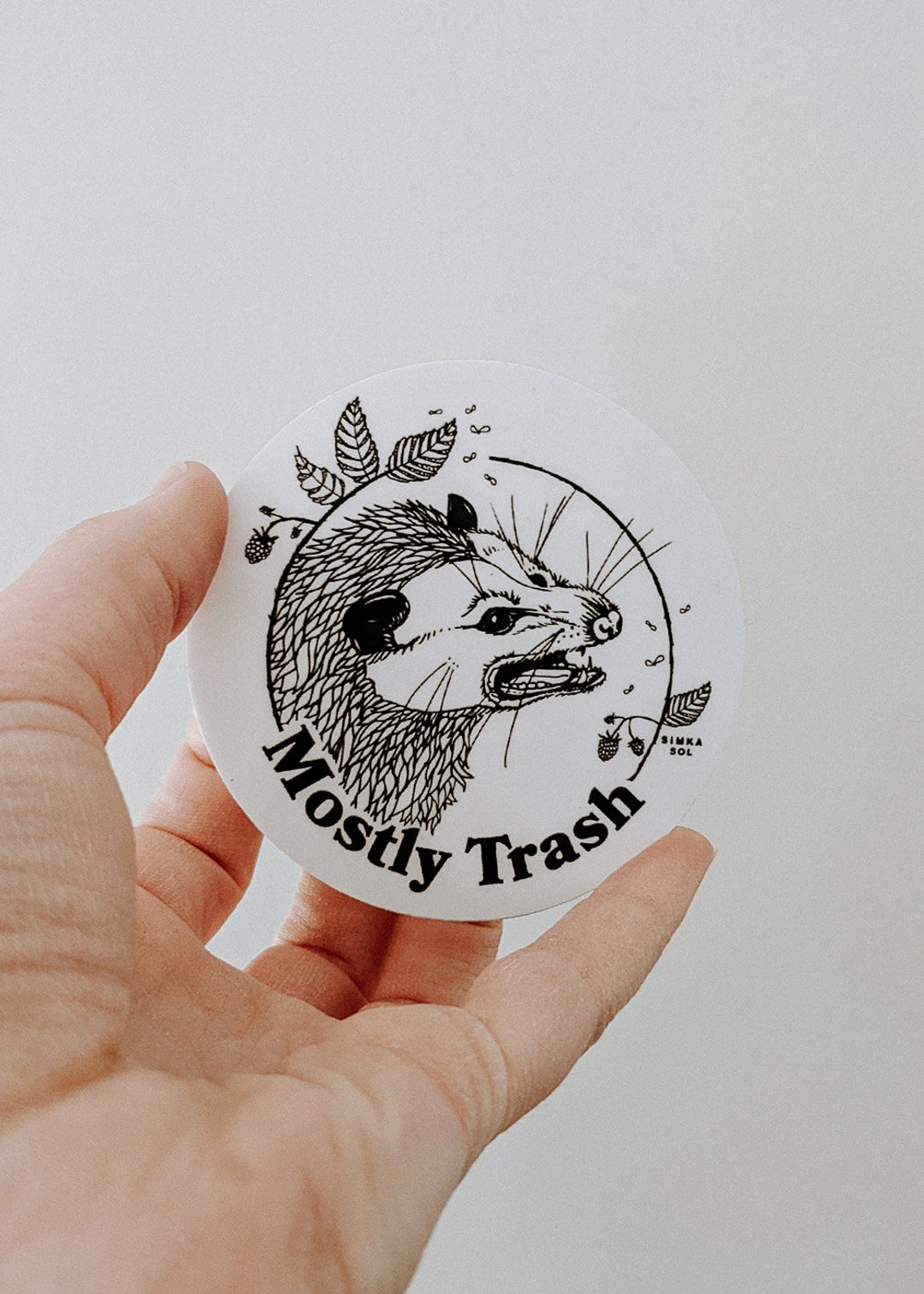 Mostly Trash Opossum Sticker - Waterproof Vinyl Decal - Etsy