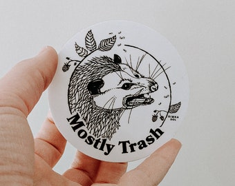 Mostly Trash Opossum Sticker - Waterproof Vinyl Decal