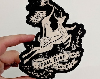 Wild Ride Vinyl Sticker: Feral Babe Society Tattoo Art