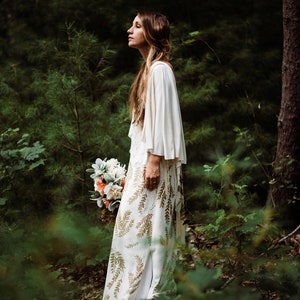 The Gown Wedding Dress, bohemian bride, free spirit, wanderlust bride, natural bride, wedding, gold by Simka Sol image 3