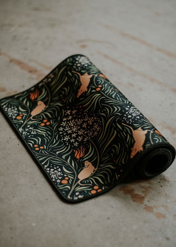 Non-slip desk mat, Meadow desk pad, cottage core office accessories, mouse print