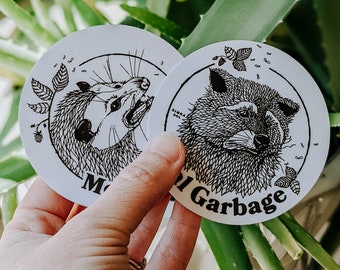 Trash and Garbage Sticker Pack - 3" Vinyl Sticker, dishwasher safe, waterproof, trash panda sticker, garbage, everything's garbage, stickers