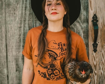 Vintage Venom Boxy Tee: Cowgirl Snakes Graphic, Hand-Printed Cotton