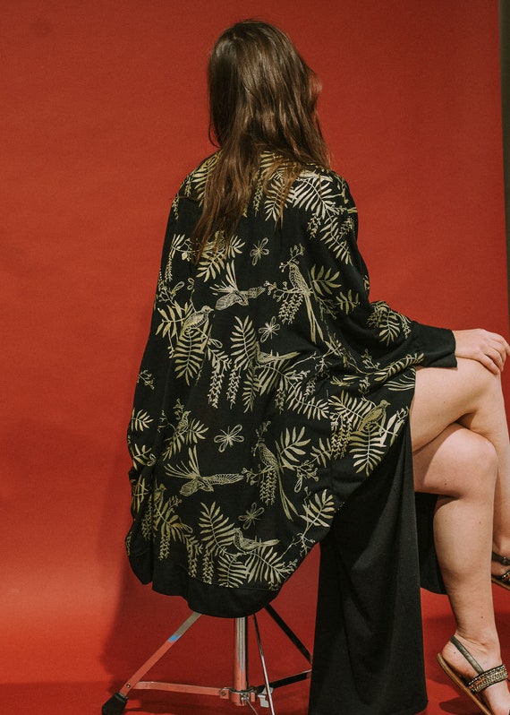 Dark Nightingale Cocoon Robe Oversized Robe Cardigan in Metallic