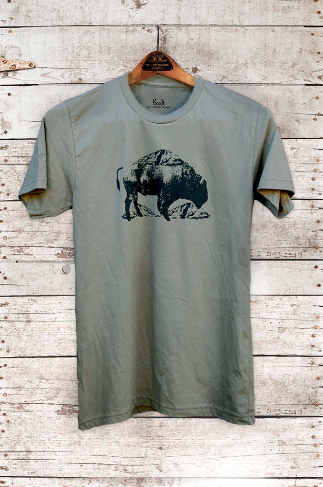 Mountain Buffalo Bison print tshirt unisex tshirt buffalo Etsy