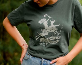 Feral Babe Society Wild Ride T-Shirt: Stag & Torch Graphic Tee