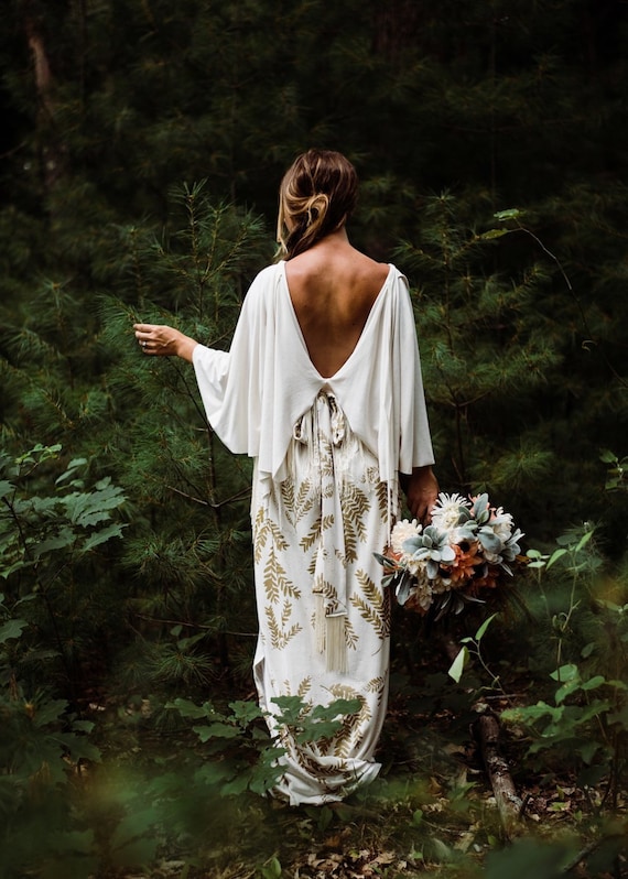 The Gown Organic Wedding Dress Bohemian Bride Free - Etsy