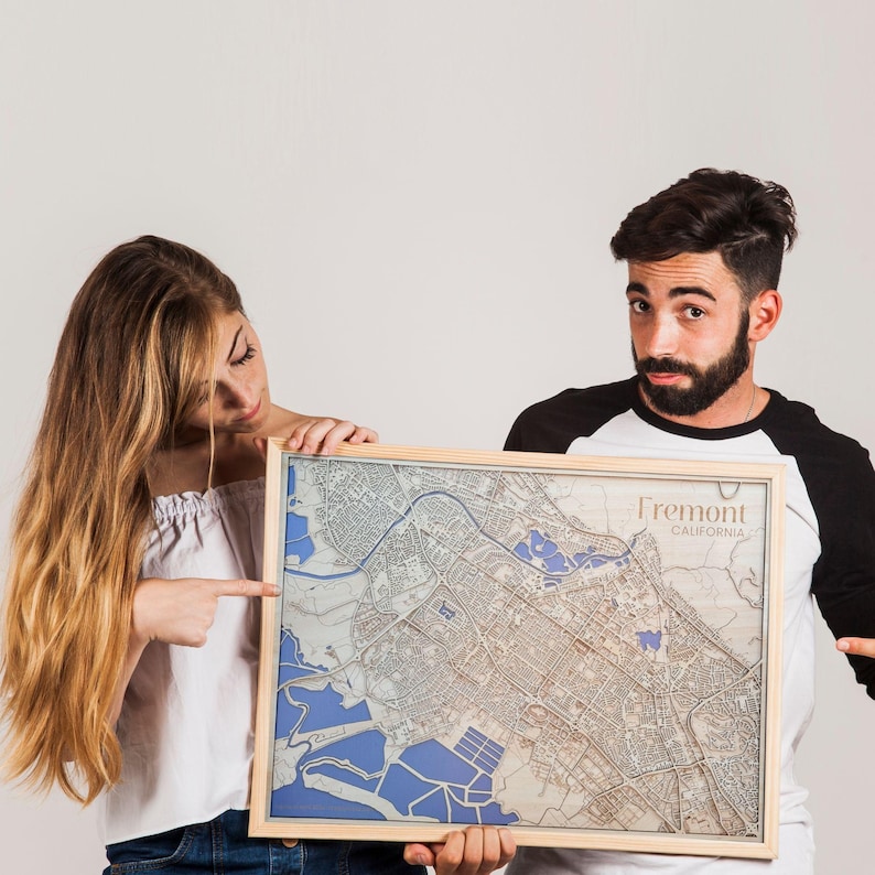 Fremont Wooden Map Etsy