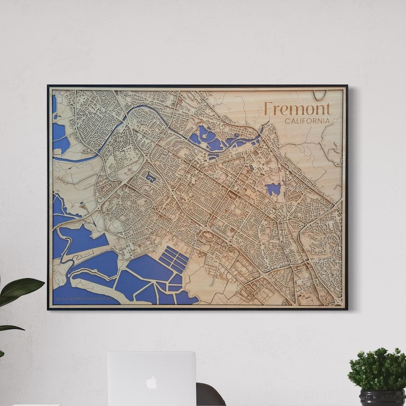 Fremont Wooden Map Etsy