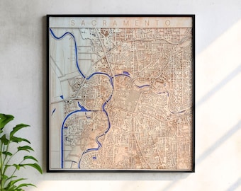 Mappa di legno di Sacramento