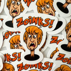 Zoinks! Shaggy Reaction Sticker – Classic Cartoon Freak-Out