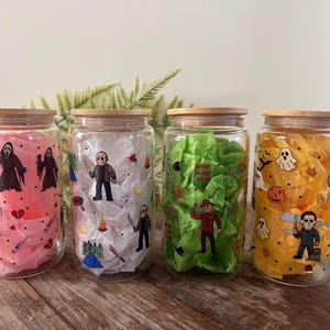 Horror Movie Iced Coffee Cup: Ghostface, Freddy, Jason, Michael - 16oz Tumbler
