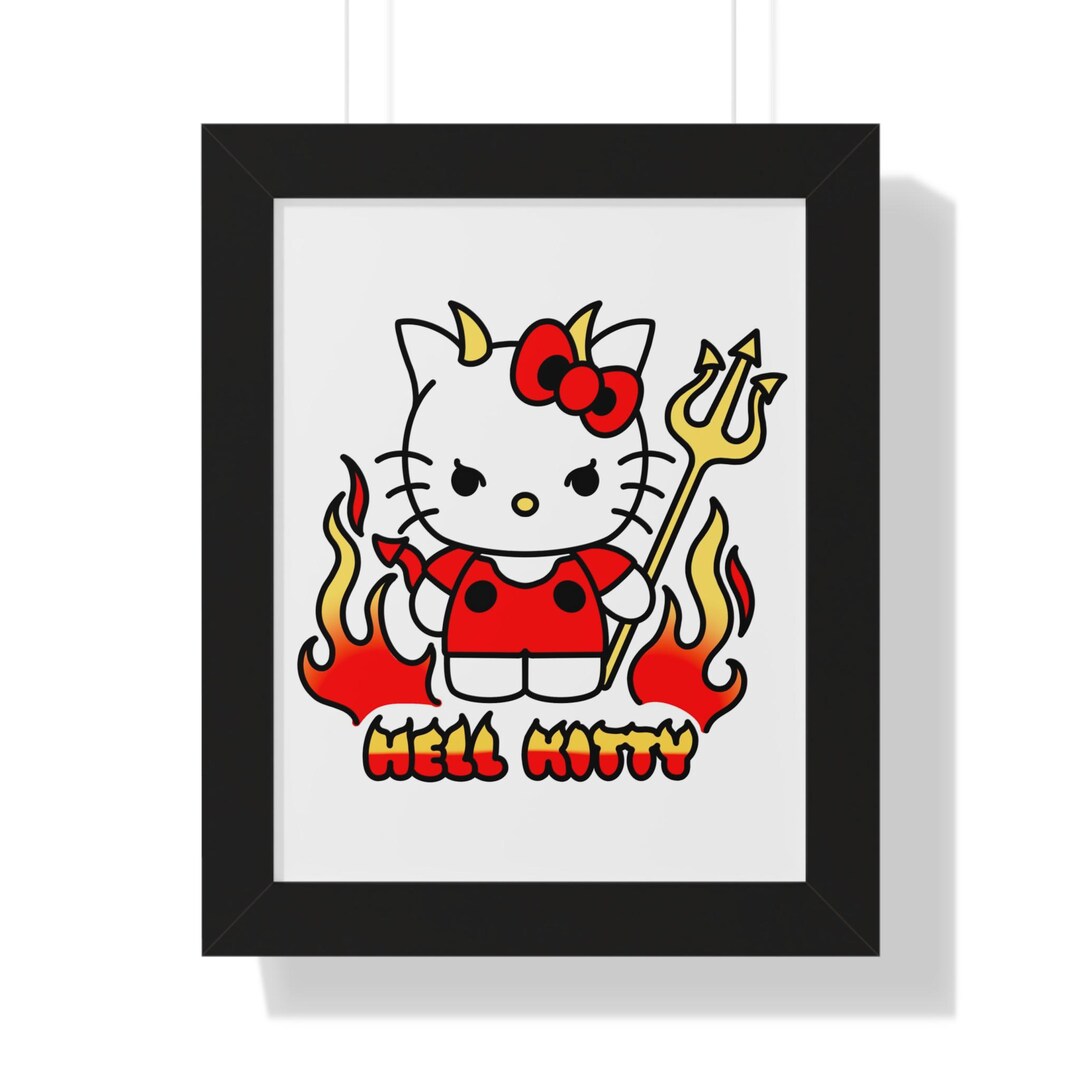 Hell Kitty Devil Design | Digital Download Cute Gothic Art - Etsy