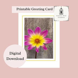 Printable Greeting Card | Floral card | Instant download | Birthday card | Blank notecard | Special Occasion Card | Digital Botanical Card