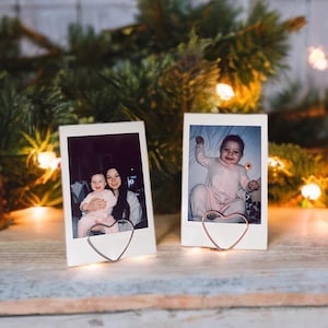 Porta-fotos em formato de coração