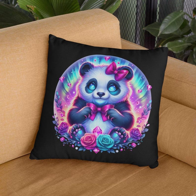 Galaxy Panda Clipart PNG Cosmic Panda With Bows Sublimation Design Cute ...