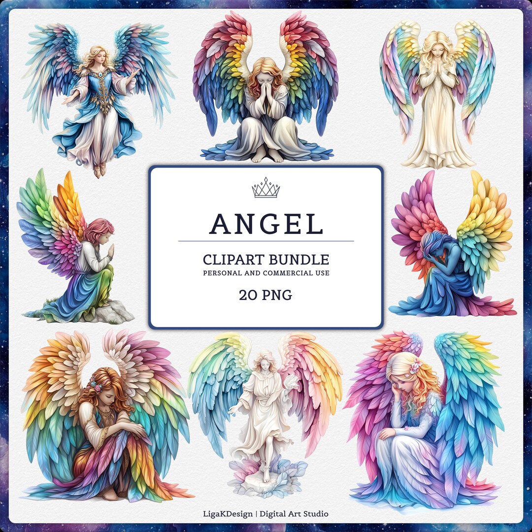 Angel Clipart, Rainbow Angel Png, Celestial Angel, Spiritual Art ...