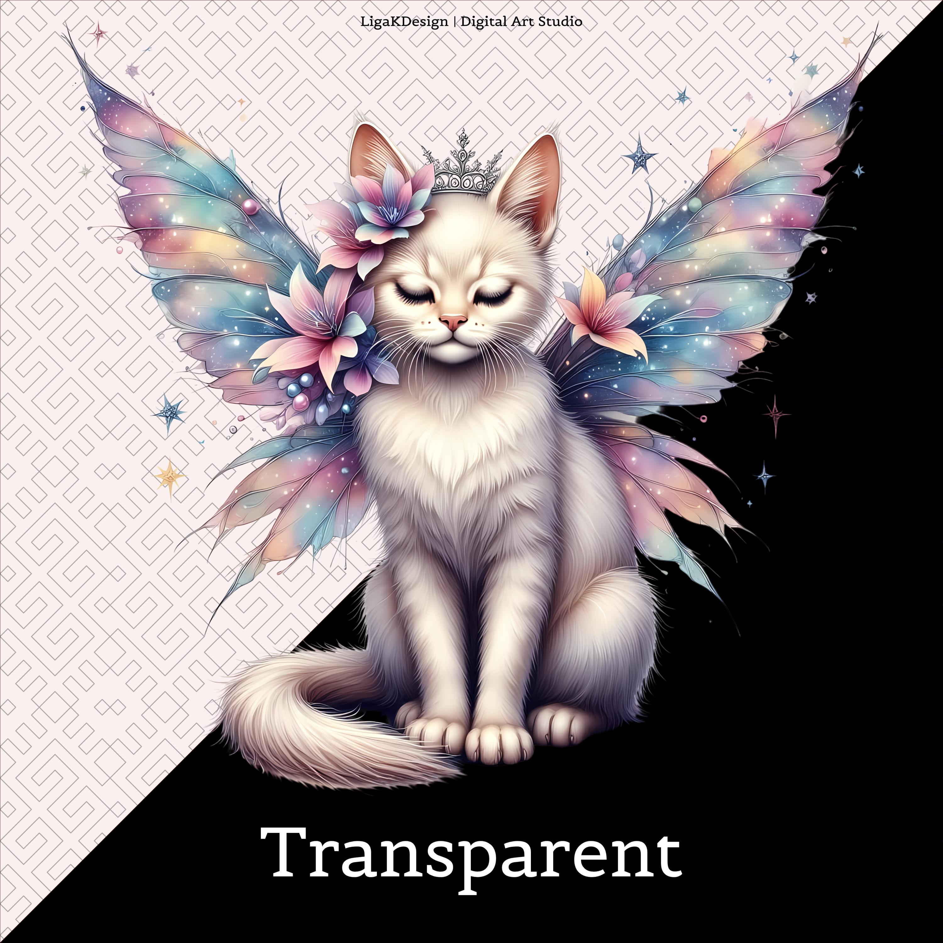 Fairy Cat Clipart PNG, Princess Kitten Clipart, Cute Baby Shower Cat ...