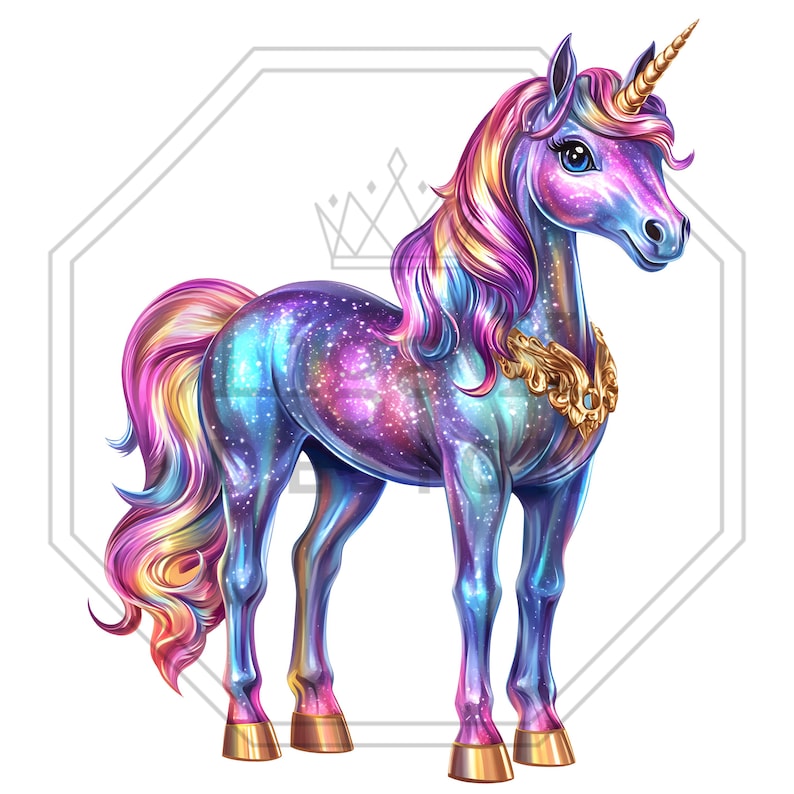 Watercolor Unicorn Clipart: Fantasy Horse PNG Bundle for Kids (4K ...