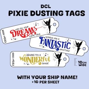 Pixie Dusting Tags | 10x | DCL Gift Tags | 10cm x 2.7cm | Also great for Fish Extender Gifts!