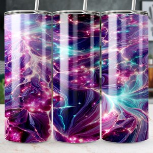 Seamless Marble Glitter 20oz Tumbler Wraps, Digital Download, Purple Galaxy Tumbler Wrap, Cosmic Marble Tumbler Wrap