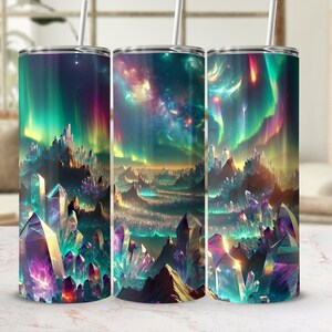 Northern Lights Tumbler Wrap: Crystal Aurora Borealis (Digital Download) image 3