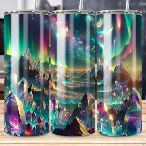 Northern Lights Tumbler Wrap: Crystal Aurora Borealis (Digital Download) image 6