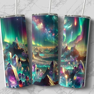 Northern Lights Tumbler Wrap: Crystal Aurora Borealis (Digital Download) image 4