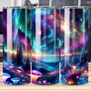 Aurora Borealis Tumbler Wrap: naadloos Galaxy-ontwerp (digitale download) afbeelding 6