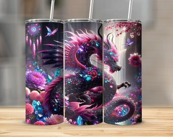 Dragon Tumbler Wrap: Seamless 20oz Design (Digital Download)