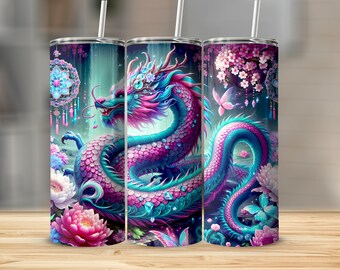 Dragon Tumbler Wrap: Seamless Fantasy Art Print (Digital Download)