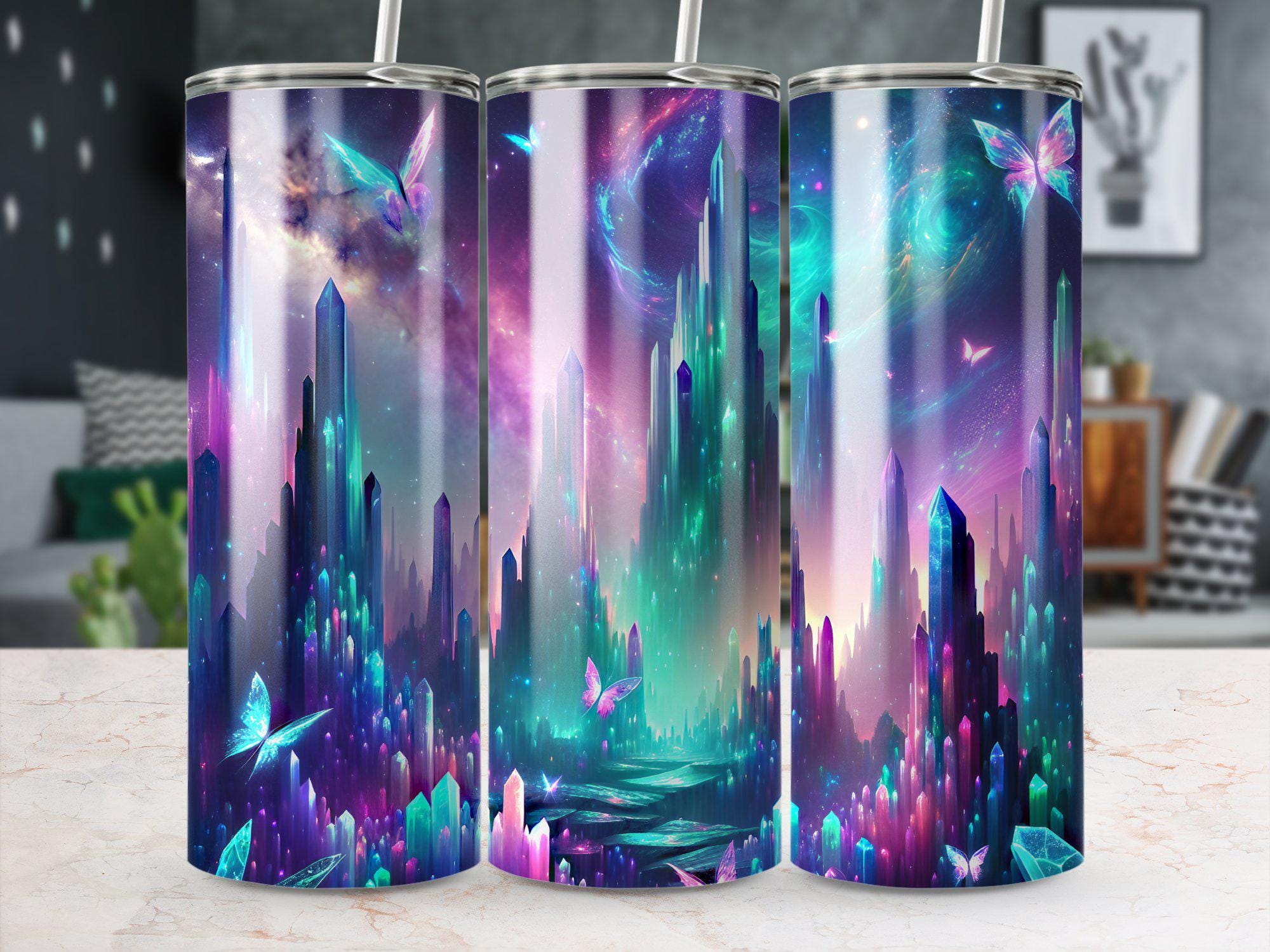 Stunning Northern Lights Tumbler Wrap, 20oz Tumbler Wrap, Digital Download, Seamless Design, Abstract Galaxy, Cosmic Art