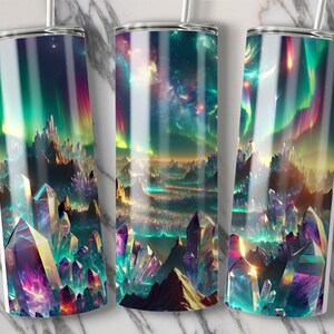 Northern Lights Tumbler Wrap: Crystal Aurora Borealis (Digital Download) image 5