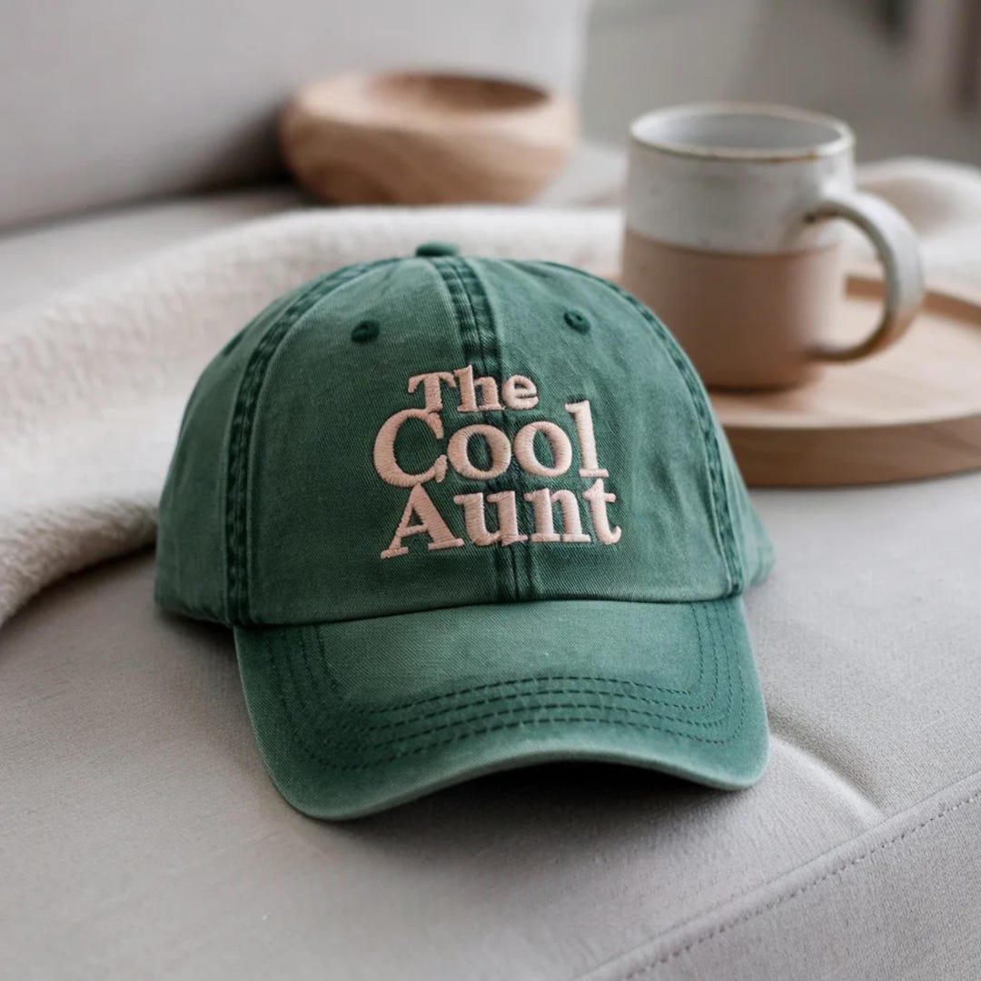 Embroidered the Aunt Hat, Washed Cotton Cap, Aunt Christmas Birthday ...