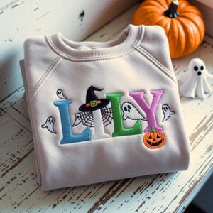 Camiseta de Halloween bordada personalizada para niños: camiseta espeluznante personalizada para niños pequeños