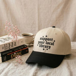 Embroidered Trucker Cap, Support Your Local Library, Book Lover Gift