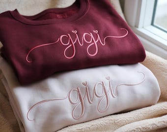 Besticktes Gigi Sweatshirt: Oma Geschenk, Muttertag
