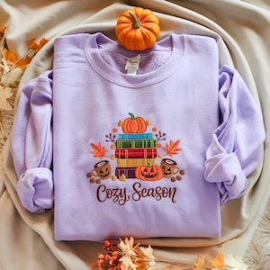 Embroidered &quot;Cozy Season&quot; Sweatshirt: Autumn Comfort