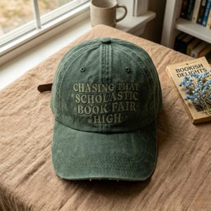 Embroidered Book Fair High Cap | Bookish Reader Hat
