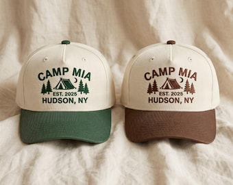 Gorra de camionero bordada para despedida de soltera: regalo para una escapada de campamento.