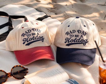 Bad Day To Be a Hot Dog Embroidered Trucker Hat: Funny Summer Hat
