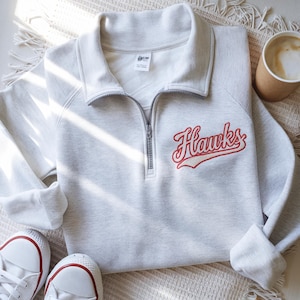 Personalized Mascot Quarter Zip Sweatshirt: School Spirit Apparel